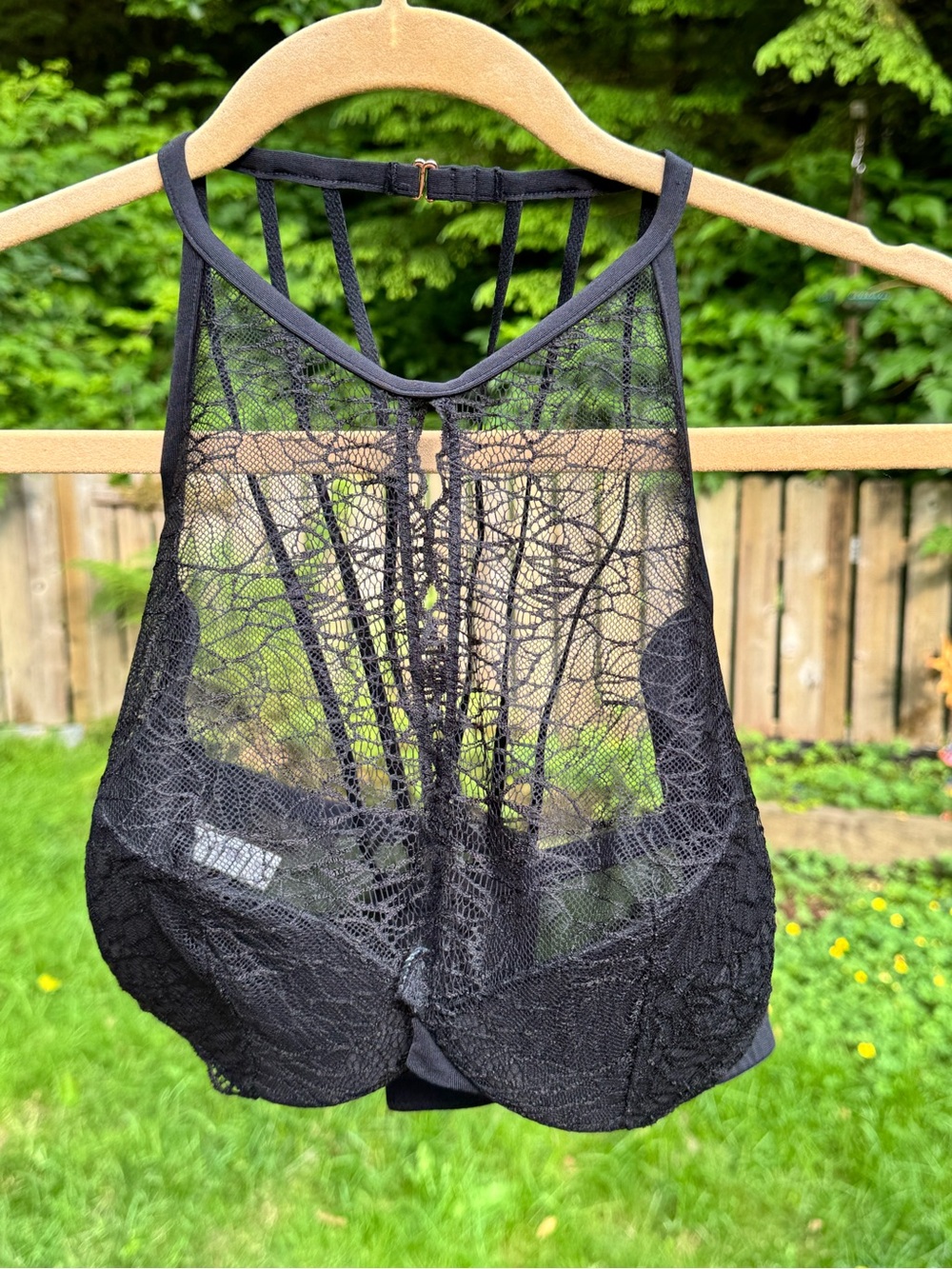 Cacique Black Lace High-Neck Bralette